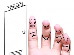queued in the toilet symbol of health